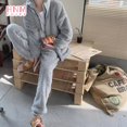 thumbnail image 4 of Ensemble Pyjama pour Femmes à Manches Longues à Fermeture Éclair 2 Pièces à Glissière à Manches Longues Simple Pantalon Solide, 4 of 6