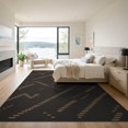 thumbnail image 3 of ODIKA 9'x12' Brown Green Modern Bohemian Stripes Washable Area Rug Contemporary Geometric Line Design Low Pile, Flatwoven, for Great Room, Indoor Concept, Large Living, 3 of 7