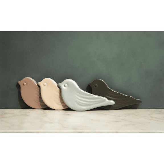 (Set of 4) Artisan Handmade Ceramic Spoon Rest, Pastel Color, Modern Touch & Design, Made in Korea