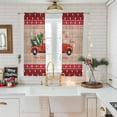thumbnail image 5 of Red Christmas Truck Sheer Curtains 72 Inches Long, Xmas Tree Snowflake Plaid Wooden Light Filtering Window Curtains for Living Room/Bedroom, Rod Pocket Voile Sheer Curtain Drapes, 52"Wx72"L, 2 Panels, 5 of 9