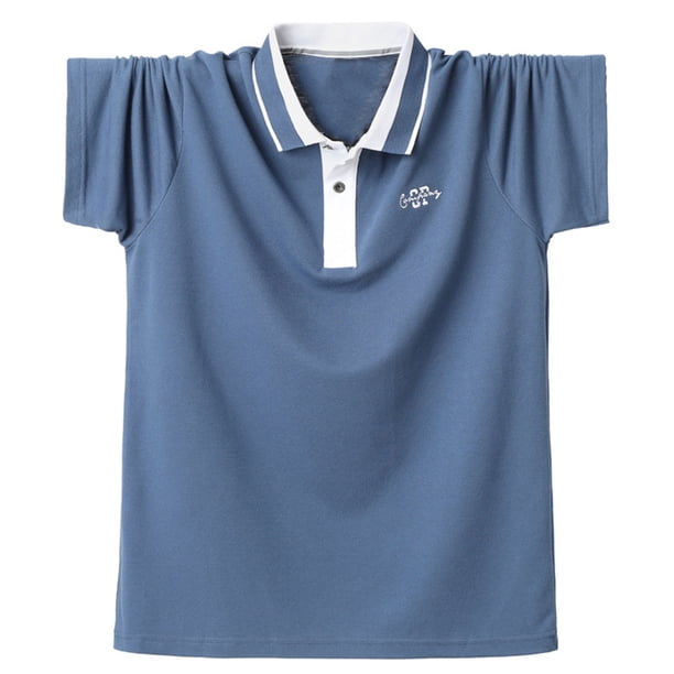 Bajo Camisas para Hombres de Color Sólido Manga Corta Cuello de Vuelta, Camisa de Blusa Casual para el Uso Diario