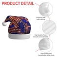 thumbnail image 4 of KLL Christmas Hats for Adults Plush Vintage USA Flag Print Santa Hat Xmas Fluffy Santa Claus Hat for Women Men, 4 of 6