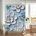 thumbnail image 5 of Tarmeek Floral Shower Curtain 90x180cm Polyester Waterproof Bath Curtain Washable Quick Dry Mildew Resistant Bathroom Accessory for Tub Hotel, 5 of 7