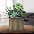 thumbnail image 4 of Miangastore Pot de Jardinière Rétro Moderne en Fer Galvanisé Doré Lot de 1 3.5X3.5X3.1In, 4 of 9