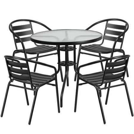 Bowery Hill 5 Piece Round Patio Dining Set in
