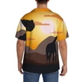 thumbnail image 3 of Honeii Giraffes Of The African Savannah for Men's Short-Sleeved Button-Up Collared Shirt Featuring A Pocket, Perfect for Beach Vacations, And Travel Adventures.-4X-Large, 3 of 5