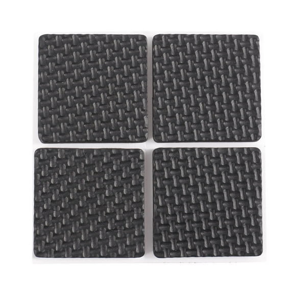4 Pcs Square Shaped Black Nonslip Foam Adhesive Pad Mat for Furniture