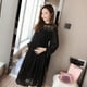 thumbnail image 3 of Vestido de maternidad de moda para mamá, suelto, de manga larga, plisado, de gasa, 3 of 4