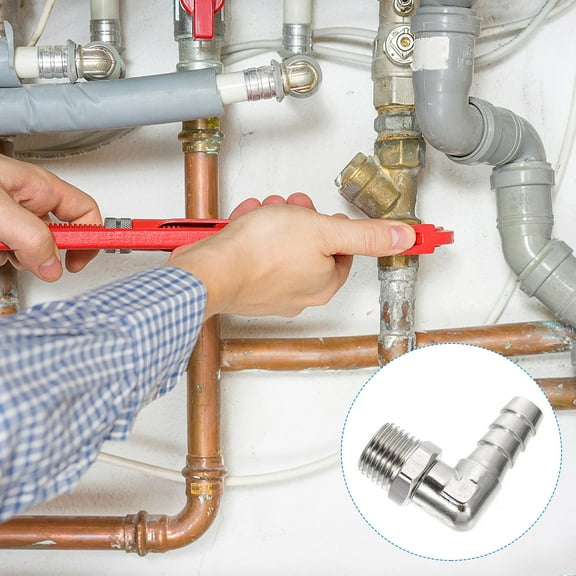 FRCOLOR Fittings Air Hose Right Angle Pagoda Connector Hose Adapter 1.3X2.8X3.5CM Silver