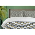 thumbnail image 4 of Ambesonne Abstract Duvet Cover Sets, Triangles and Polygons, 2-King, Dark Yellow Blue Grey, 4 of 7