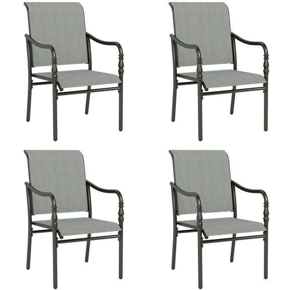 Sophia & William Patio Dining Chairs Outdoor Textilene Chairs Set of 4, Gray