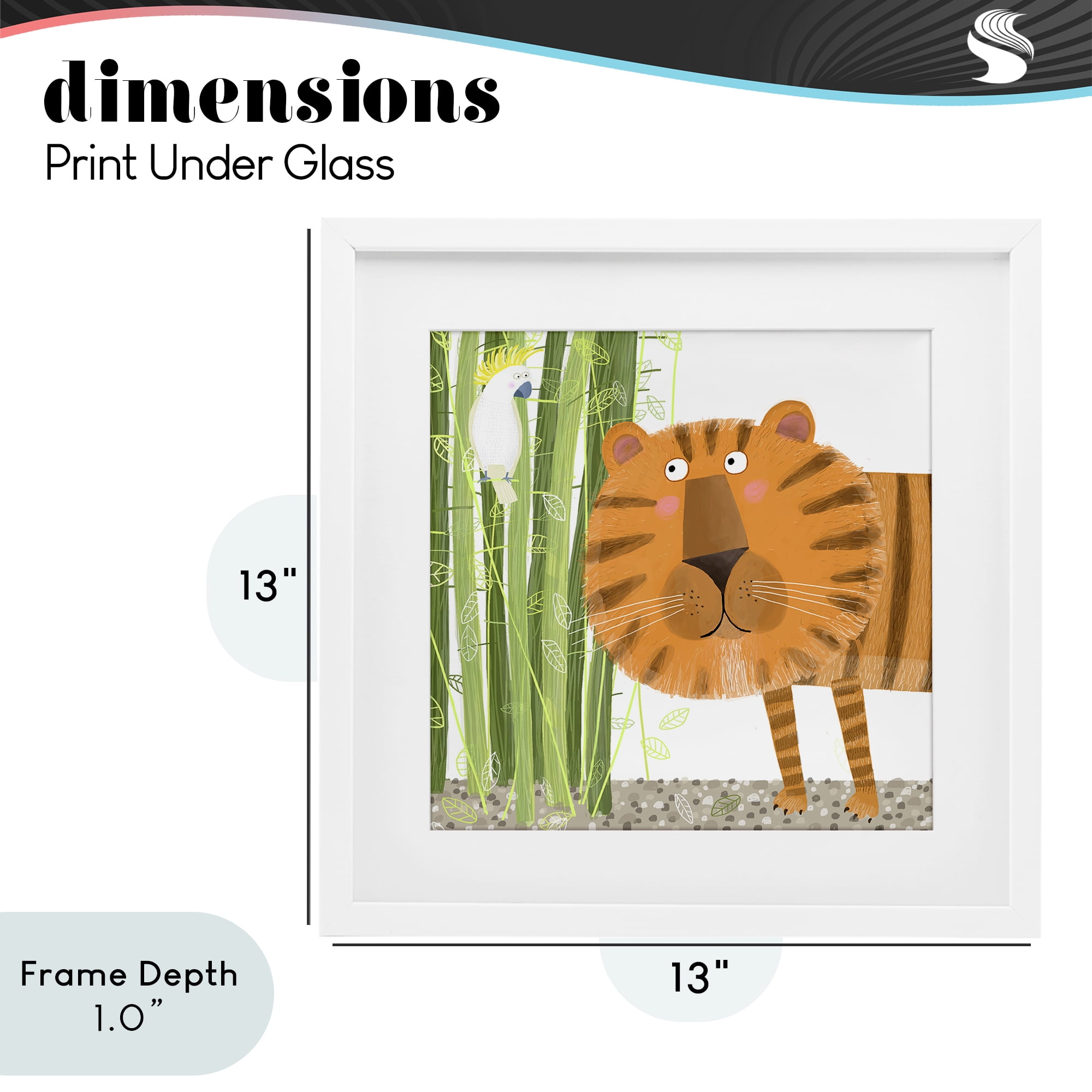 Stupell Industries Bamboo Trees & Tiger White Framed Print Under Glass, design by Carla Daly