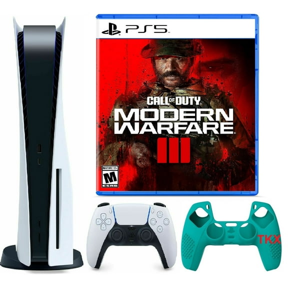2023 Newest PlayStation_PS5 Gaming Console Disc Version Bundle with Call of Duty Modern Warfare III / Silicone Controller Cover Skin