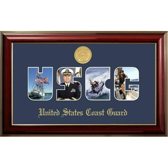 Campus Images CGSSCL001S Patriot Frames Coast Guard Collage Photo Classic Mahogany Frame with Gold Medallion