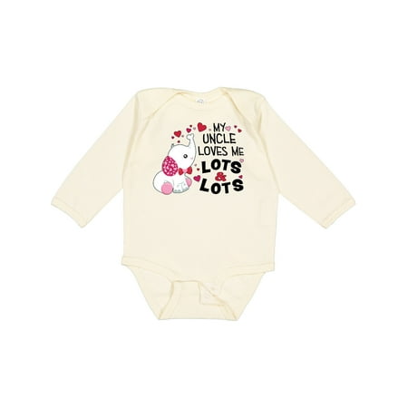

Inktastic My Uncle Loves Me Lots and Lots- Cute Elephant Boys or Girls Long Sleeve Baby Bodysuit