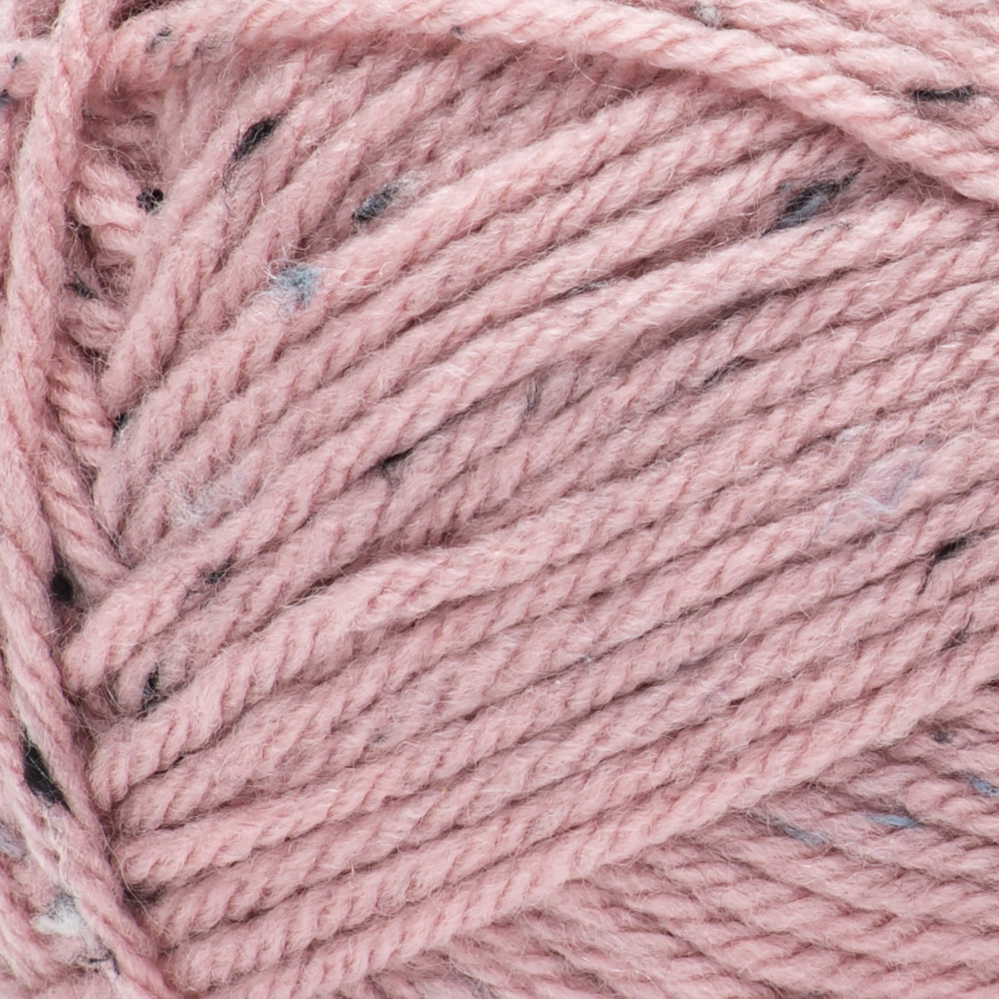 Loops & Threads Soft Rose Impeccable Tweed Yarn - Medium Weight Yarn for Knitting, Crochet, Weaving, Arts & Crafts, 18 Pack