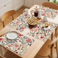 thumbnail image 5 of Red Pink Spring Floral Placemats Set of 6 Summer Botanical Vintage Place Mats Indoor Wipeable Table Mats Washable Cloth Dining Table Placemats for Kitchen Holiday Party Home Decor 13x19 Inch, 5 of 9
