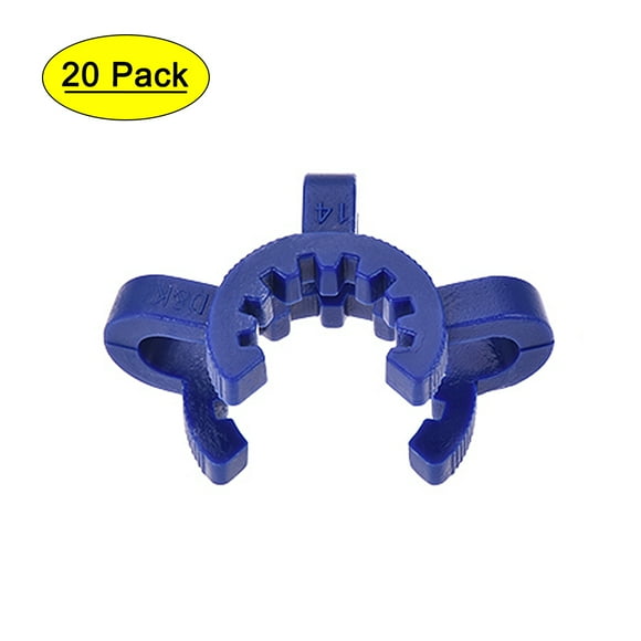 Unique Bargains Lab Joint Clip, Plastic Clamp Mounting Clips for 14/20 or 14/35 Glass Taper Joints Laboratory Connector Blue 20Pcs
