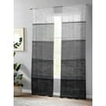thumbnail image 4 of Sheer Curtains 96 inches Long, Dark Grey Striped Gradient Rustic Wood Board Light Filtering Sheer Window Curtains Rod Pocket Voile Drapes for Bedroom Living Room, 52"W x 96"L 2 Panels, 4 of 7