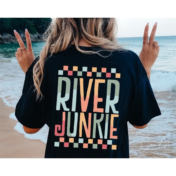 River Junkie T-Shirt, Retro River Life Design, Funny River Days Vacation Shirt, River Vibes Tee
