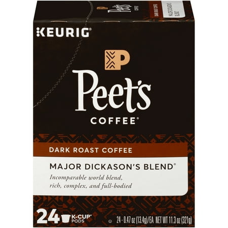 Peet's Coffee Major Dickason's Blend K-Cup Coffee Pods, Dark Roast, 16 Count