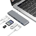 thumbnail image 3 of 6 en 1 Tipo C Adaptador HUB Carga USB Lector de tarjetas SD / TF Reemplazo para mac book pro 16 17 18, Gris Inevent EL2320-01B, 3 of 7