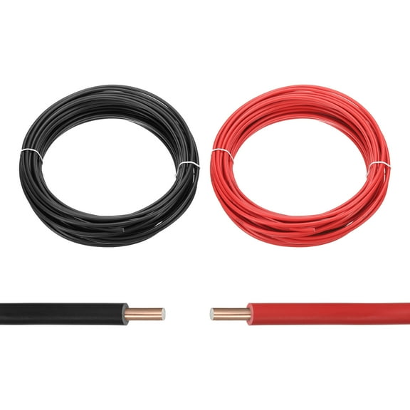 Uxcell 12 Gauge Copper Clad Aluminum Solid Cord Wire, 50FT 12 AWG Electrical Power Ground Cable for Home Marine Lighting