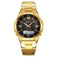 thumbnail image 2 of Reloj de cuarzo unisex con calendario – Reloj de pulsera de acero inoxidable resistente al agua para negocios, para hombres y mujeres, ideal para la oficina, reloj analógico de moda., 2 of 6