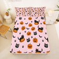 thumbnail image 5 of Manfei Fall Halloween Pattern Queen Sheets,Kawaii Pumpkin Lantern Queen Sheet Sets,4-Piece,1 Flat Sheet,1 Fitted Sheet and 2 Pillowcases, 5 of 6