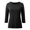 thumbnail image 5 of Casual Tops for Women Crewneck Black Womens Long Sleeve Shirts Basic Tops Womens Fall Clothes, 5 of 6