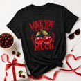 thumbnail image 4 of Love You Cherry Much Graphic T-Shirt | Women's Short Sleeve Crew Neck Tee | Cherry Print Top, 4 of 9