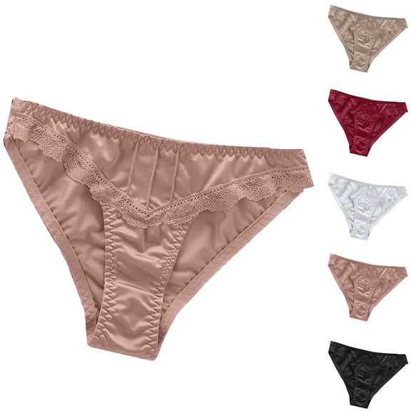 Noric Women's Low Rise Ruched Briefs Floral Lace Trim Hipster Soft Stretch Breathable Butt Lifting Panties
