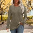 thumbnail image 6 of BiZtdJrK Womens Ribbed Knit Sweaters Solid Casual Button Cuffs Long Sleeve Shirts Fashion Clothing Tunics or Tops Wear with Leggings, Brown, S, 6 of 8