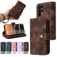 thumbnail image 7 of SaniMore with Samsung Galaxy S23 Ultra Wallet Case, PU Leather Multi-Function Detachable 2 in 1 Zipper Magnetic Cover with Card Holder Kickstand Wirstlet Shoulder Strap Crossbody Phone Case, Brown, 7 of 7