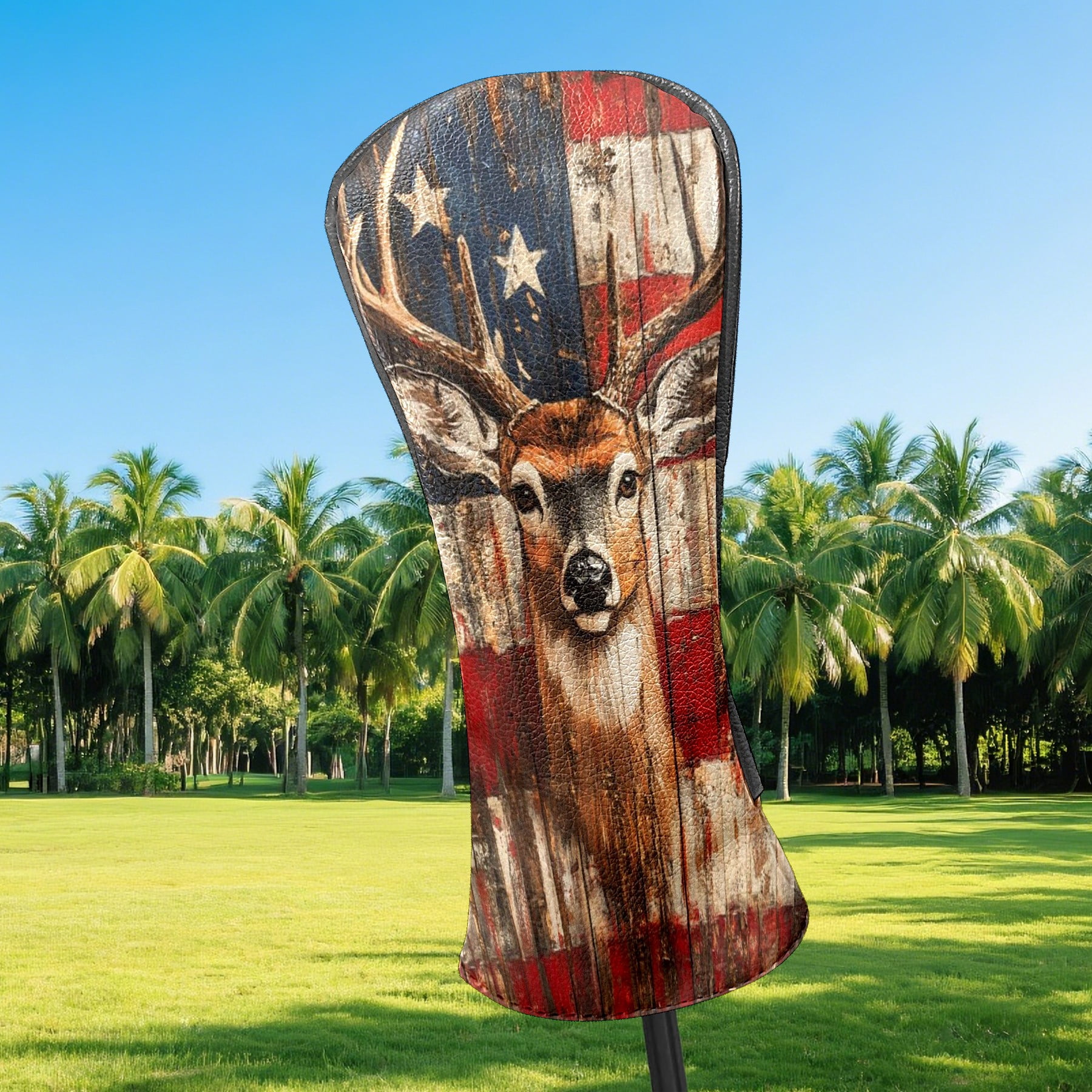 Golf Club Covers PU Leather Waterproof Head Covers for Fairway Woods Hybrids Texture Animals Unisex Fits Most Brands