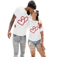 thumbnail image 4 of Noarlalf Valentine'S Day Women'S Shirt Shirts For Women Valentine'S Day Girlfriend Shirt Fashionable Valentine'S Day Love Printed Round Neck Short Sleeved Top T Shirt Valentines Day Gift White 3XL, 4 of 5