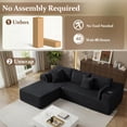 thumbnail image 5 of 108" Modular Sectional Sofa, L-Shaped Cloud Couch with 59" Extra-Deep Chaise, 75D Memory Foam, Boneless Plush Corduroy Sofa, No Assembly, Black, 5 of 8