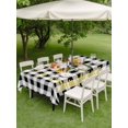 thumbnail image 4 of Outdoor Tablecloth with Umbrella Hole for Patio/Picnic/Party/Camping, Sunflowers Waterproof Table Cloth Rectangle Table Cover Washable, Spring Summer Bees Floral Black Plaid (60"x 84"), 4 of 8