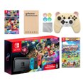 thumbnail image 1 of Nintendo Switch Mario Kart 8 Deluxe Bundle: Red/Blue Console, Mario Kart 8 & Membership, Overcooked! All You Can Eat, Mytrix Wireless Pro Controller Peary Yellow Bear and Accessories, 1 of 8