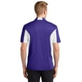 thumbnail image 2 of Sport-Tek ST655 Side Blocked Micropique Sport-Wick Polo, Purple/White, L, 2 of 2