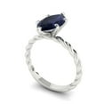 thumbnail image 2 of Solitaire Engagement Ring for Women - 2ct Simulated Blue Sapphire in 14K White Gold Promise Ring, 2 of 6