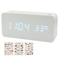 thumbnail image 1 of Wooden Digital Alarm Clock with 3 Adjustable Brightness and LED Display for Time, Date, Temperature, and Sound Control, Suitable for Bedroom, Nightstand, and Office, 1 of 8