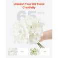 thumbnail image 4 of KFFKFF 65 pcs White Artificial Silk Flowers, Realistic Faux Hydrangea with Stems for DIY Wedding Bouquets, Home Decor, Party Centerpieces, and Table Arrangements, 4 of 9