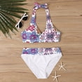 thumbnail image 4 of JoveMarine Swimsuit for Women Printed Two Piece Bikini Set with Padded Cups Wireless Flattering Push Up for Summer,White XL, 4 of 8