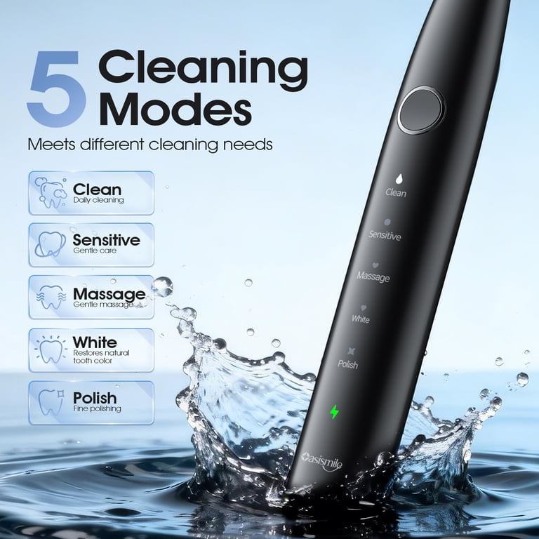 OasiSmile Sonic Electric Toothbrush Set for Adults with Travel