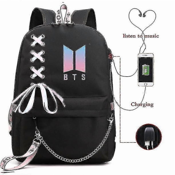 Bts Backpack Male And Female Students Backpack Usb Charging School Bag Leisure Travel Computer Baga-1-13