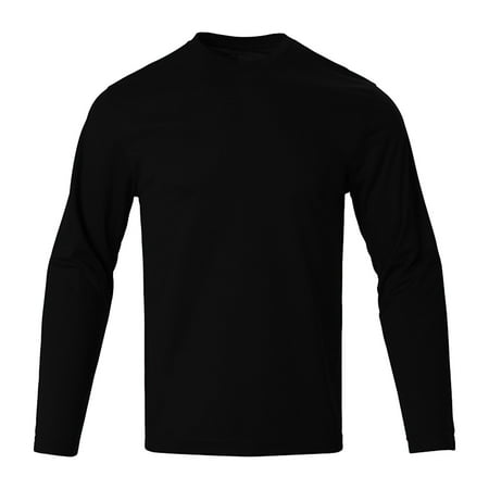 SSAAVKUY Start off 2024 Men s Long Sleeve Crew Neck T-Shirt Quick Dry Compression Base Layer Athletic Tee Shirt Black 14