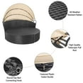thumbnail image 6 of LACOO Outdoor Patio Round Daybed with Retractable Canopy Wicker Furniture Sectional Seating with Beige Washable Cushions for Patio Backyard Porch Pool Daybed Separated Seating, 6 of 7