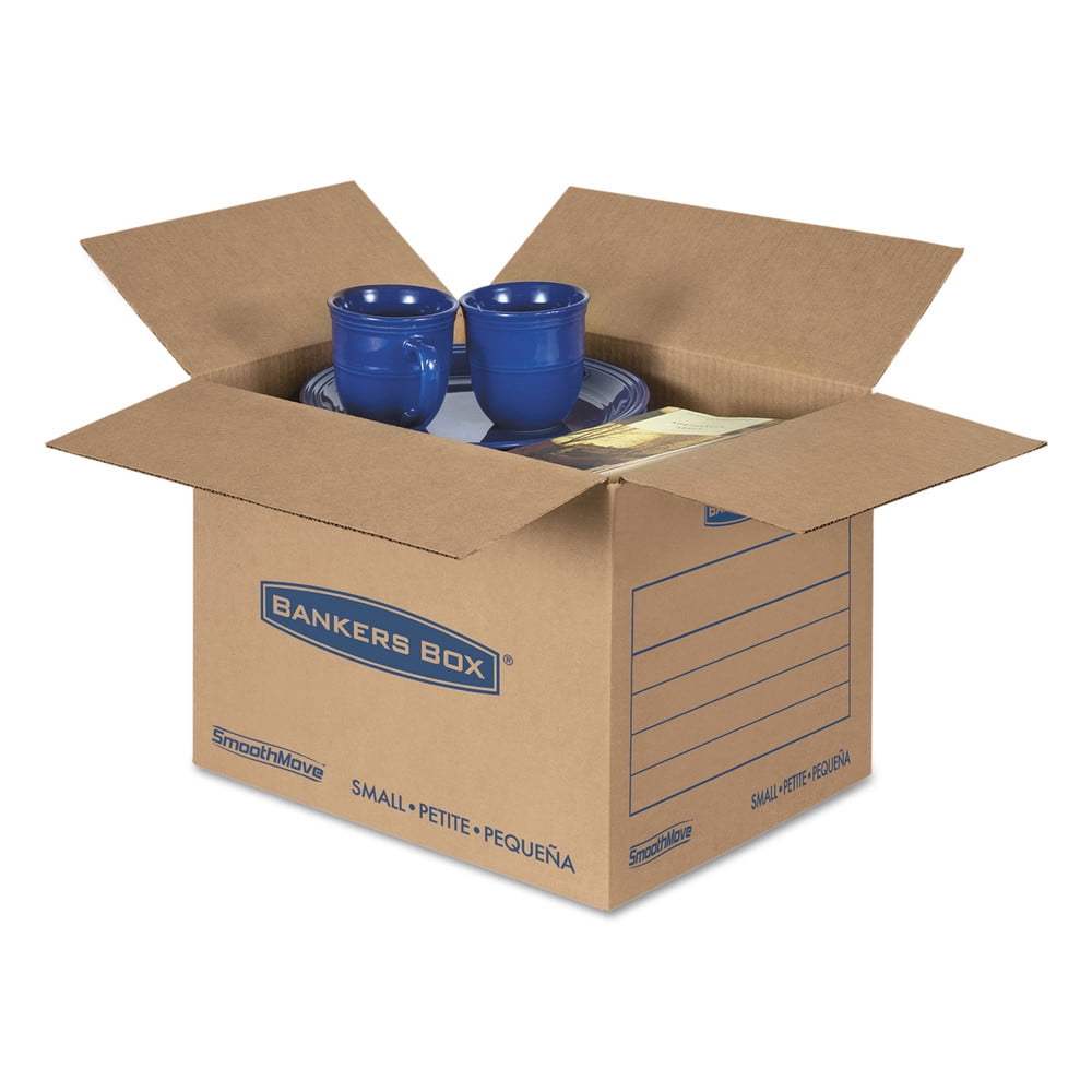 Fellowes 7713801 SmoothMove Basic Small Moving Boxes Kraft Blue, 25