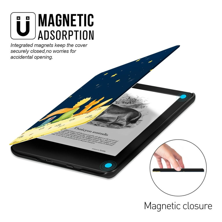 Kwmobile Custodia EReader Compatibile Con Kobo Libra 2 Cover - EBook Reader Flip Case - Blu - Foto 2